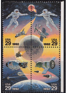 U.S.A. 1992 francobolli  Conquiste Spaziali 4 valori Unificato 2350-3